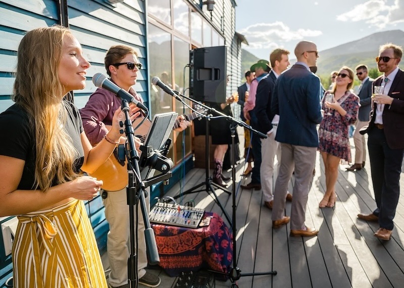 Musicians performing at a private dinner party in Colorado